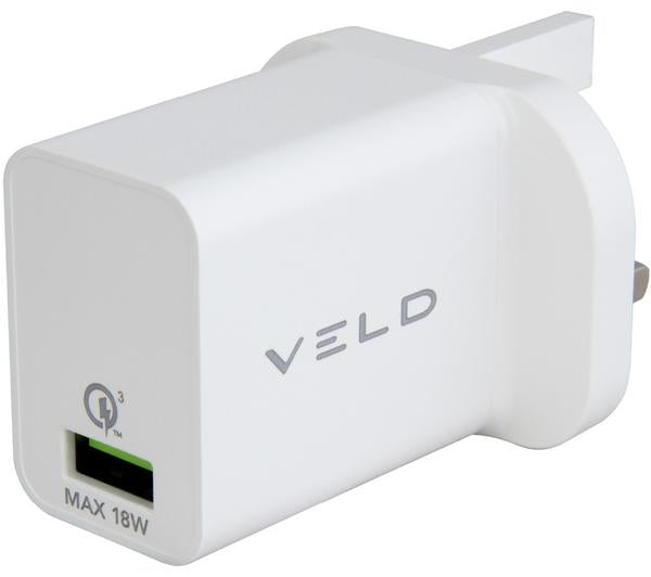 VELD VH18AW Super-Fast 18 W USB Wall Charger - White