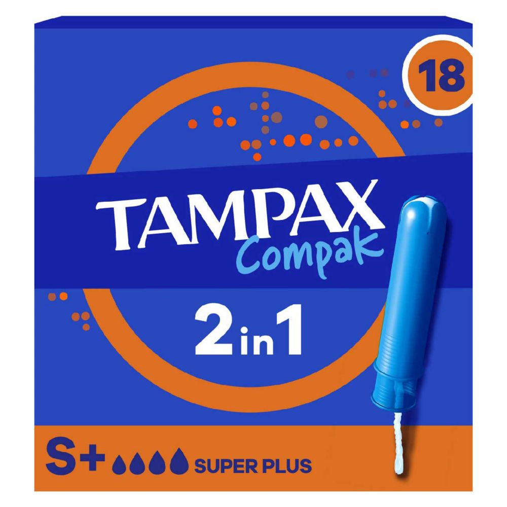 Tampax Compak Super Plus Tampons Applicator 18X