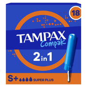 Tampax Compak Super Plus Tampons Applicator 18X