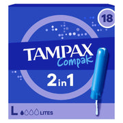 Tampax Compak Lites Tampons Applicator 18X