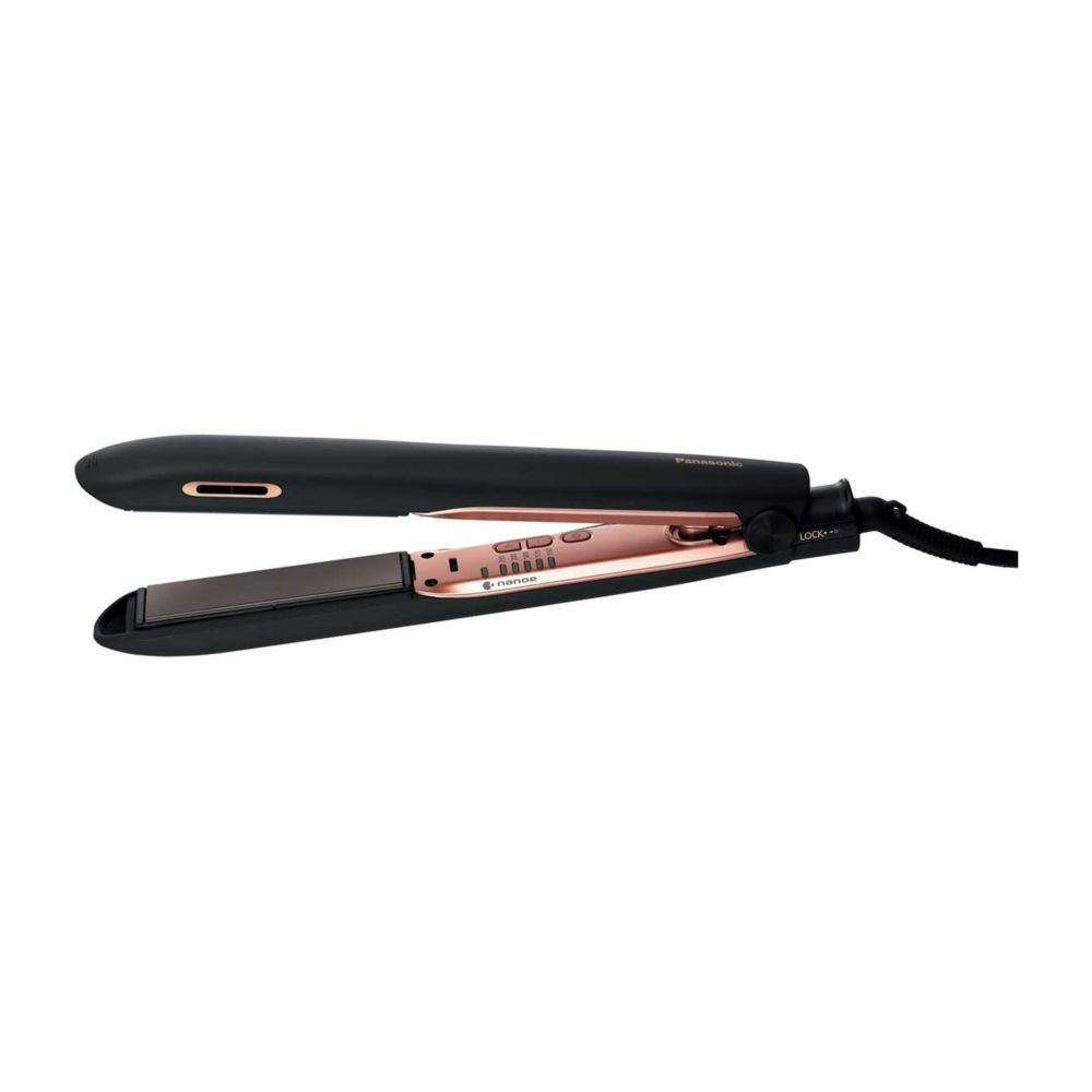 Panasonic Improve Shine and Temperature Control Hair Straightner. EH-HS99 Nanoe™ Technology, Single Stroke, (Black/Rose Gold)