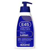 E45 Rich 24h Body Lotion Moisturiser with Primrose Oil for Dry & Sensitive Skin - 400ml