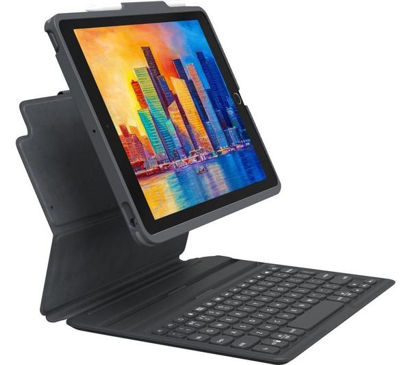 ZAGG Pro Keys 10.2" iPad Keyboard Folio Case - Black & Grey