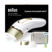 Braun IPL Silk-Expert Pro 5, At Home Hair Removal Device with Pouch, White/Gold, PL5124