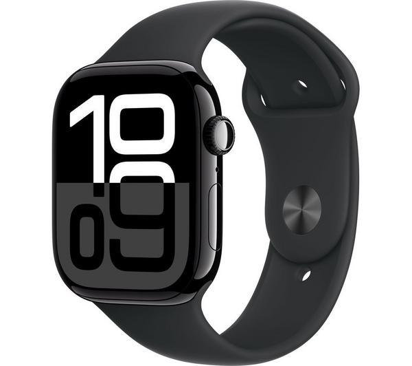 APPLE Watch Series 10 - 46 mm Jet Black Aluminium Case with Black Sport Band, S/M