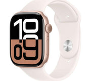 APPLE Watch Series 10 - 46 mm Rose Gold Aluminium Case with Light Blush Sport Band, M/L