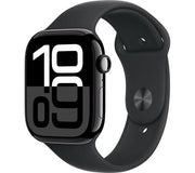 APPLE Watch Series 10 Cellular - 46 mm Jet Black Aluminium Case with Black Sport Band, S/M