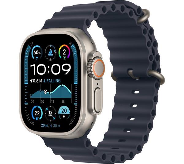 APPLE Watch Ultra 2 Cellular - 49 mm Natural Titanium Case with Navy Ocean Band