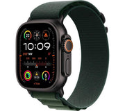 APPLE Watch Ultra 2 Cellular - 49 mm Black Titanium Case with Dark Green Alpine Loop, Large