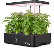 IDOO Home Hydroponics Herb Garden Growing Kit - Black