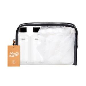 Boots Travel Set with Clear Cosmetic Bag
