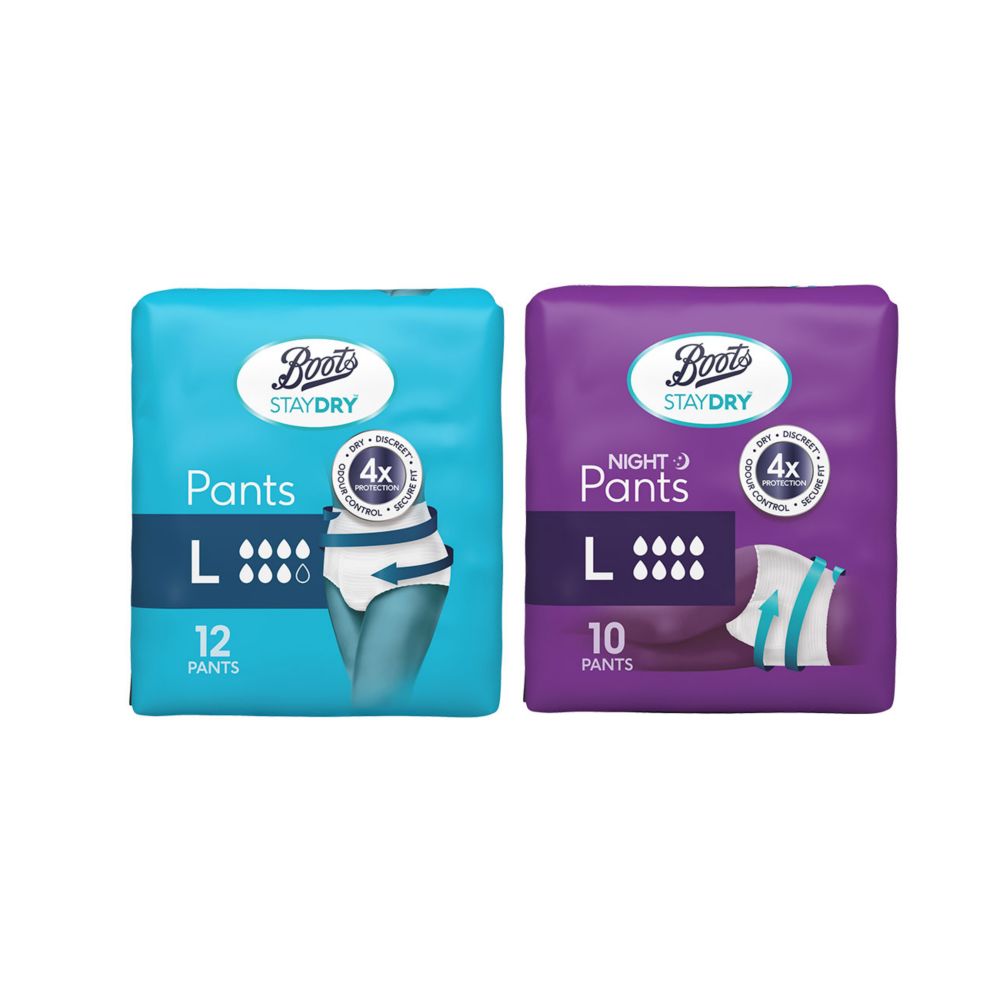 Boots Staydry Day and Night Pants Duo Pack Large (22 pants)