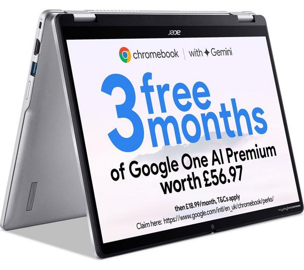 ACER Spin 314 14" 2 in 1 Chromebook - Intel® Core™ i3, 128 GB eMMC, Silver