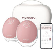 MOMCOZY M9 Mobile Flow Double Breast Pump - Pink & White