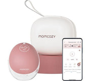 MOMCOZY M9 Mobile Flow Single Breast Pump - Pink & White