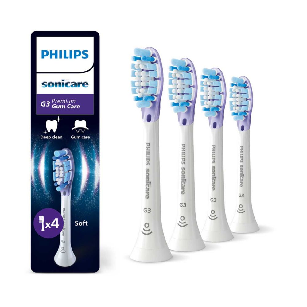 Philips Sonicare Premium Gum Care BrushSync Enabled Replacement Toothbrush Brush Heads (White) 4 pack HX9054/17