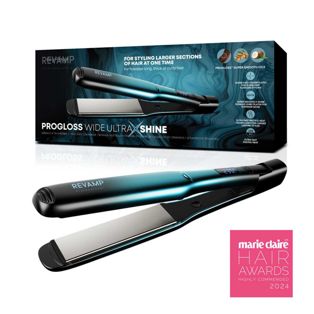 REVAMP Wide Ultra X Shine Ceramic Hair Straightener