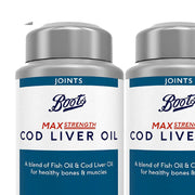 Boots Max Strength Cod Liver Oil 1000mg Bundle: 2 x 180 Capsules (1 year supply)