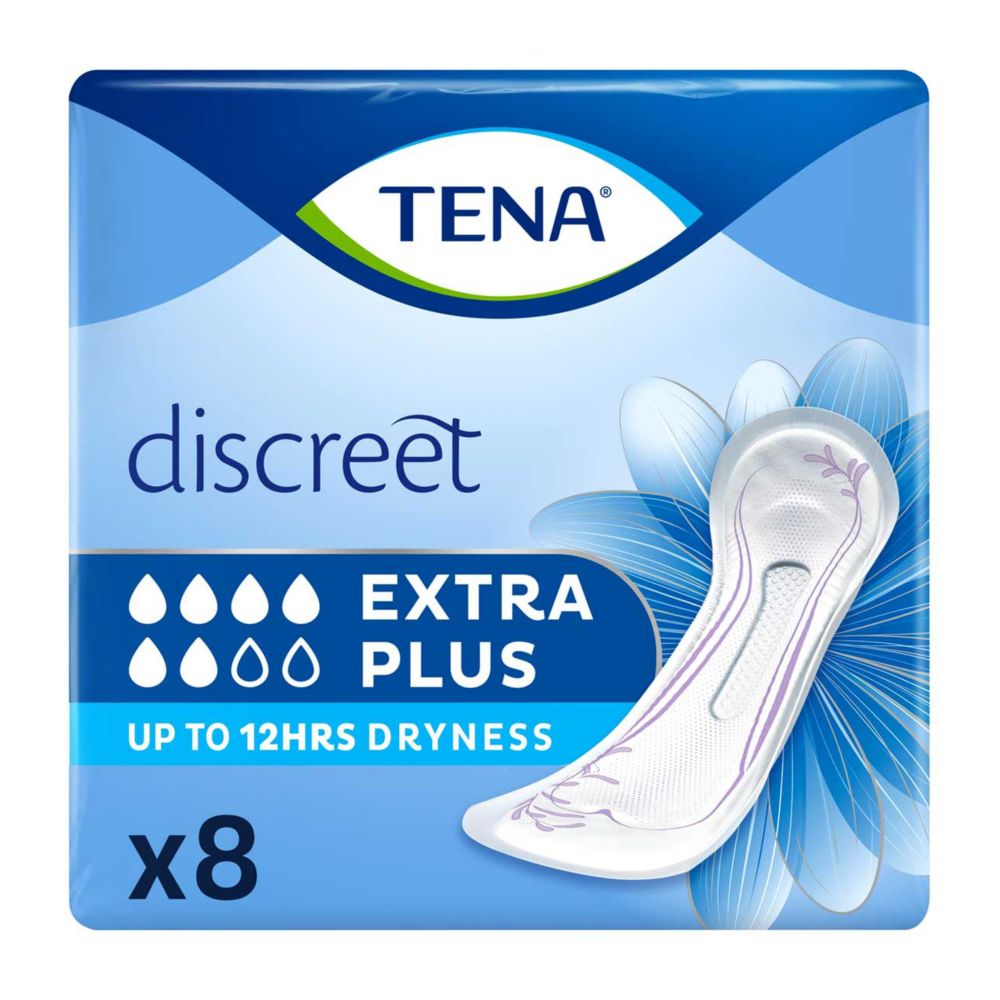 TENA Discreet Extra Plus Incontinence Pads for Bladder Weakness 8pk