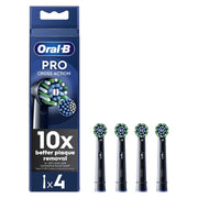 Oral-B CrossAction Toothbrush Head Black Edition with CleanMaximiser Technology, 4 Pack
