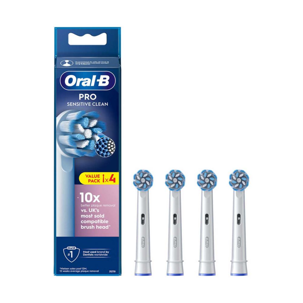 Oral-B Sensitive Clean Toothbrush Head, 4 Pack