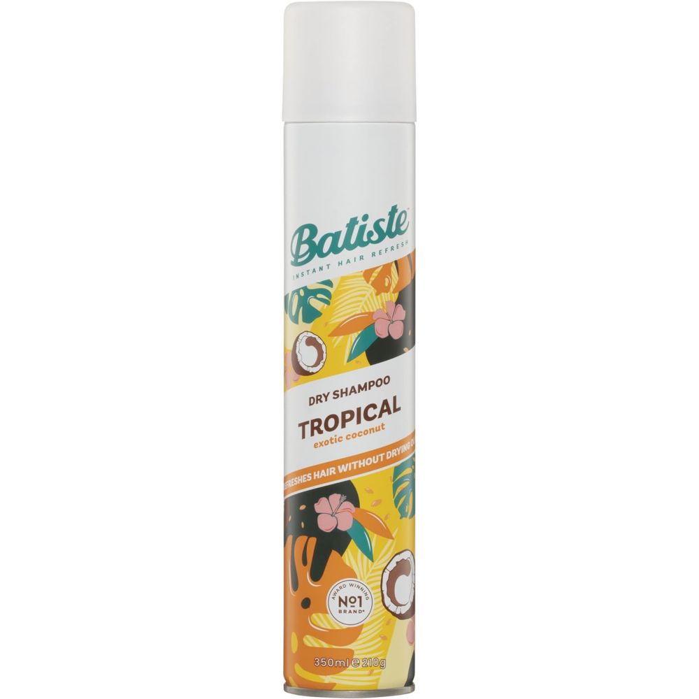Batiste Dry Shampoo Tropical, Exotic Coconut Fragrance Dry Hair Shampoo, 350ml
