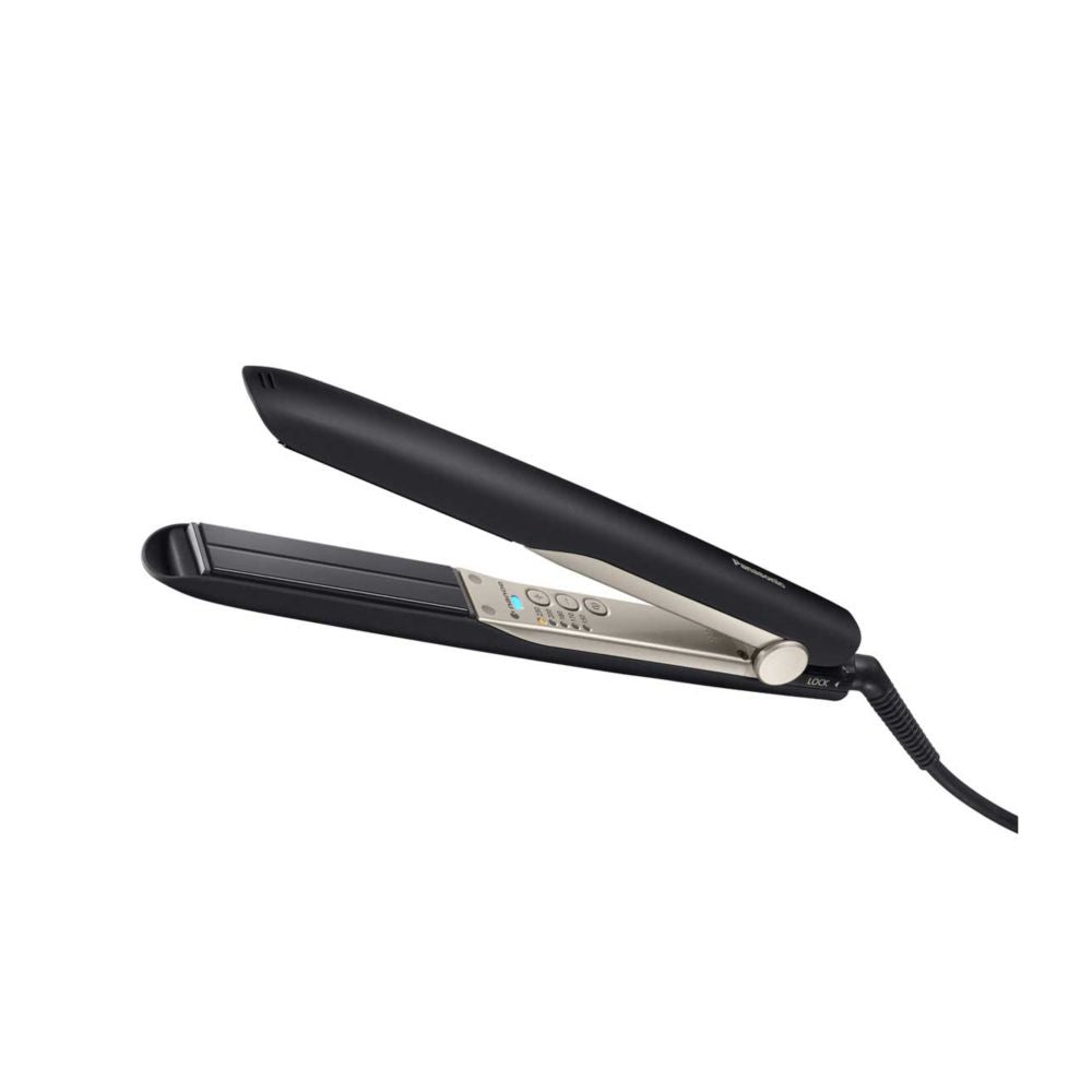 Panasonic EH-HS0E Nanoe™ Hair Straightener for Flawless Style, Single Stroke Straightening (Black/Champagne Gold)