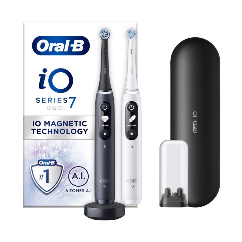 Oral-B iO7 Electric Toothbrushes - Black & White Duo Pack