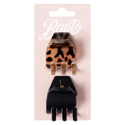 Boots Tort and Black Jaw Clip 2 Pack