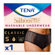 TENA Silhouette Washable Absorbent Underwear Classic Black