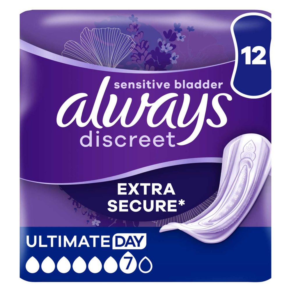 Always Discreet Incontinence Pads Plus Women Ultimate Day x12