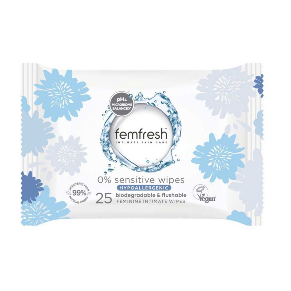 FemFresh Wipes 0% 25 Pack