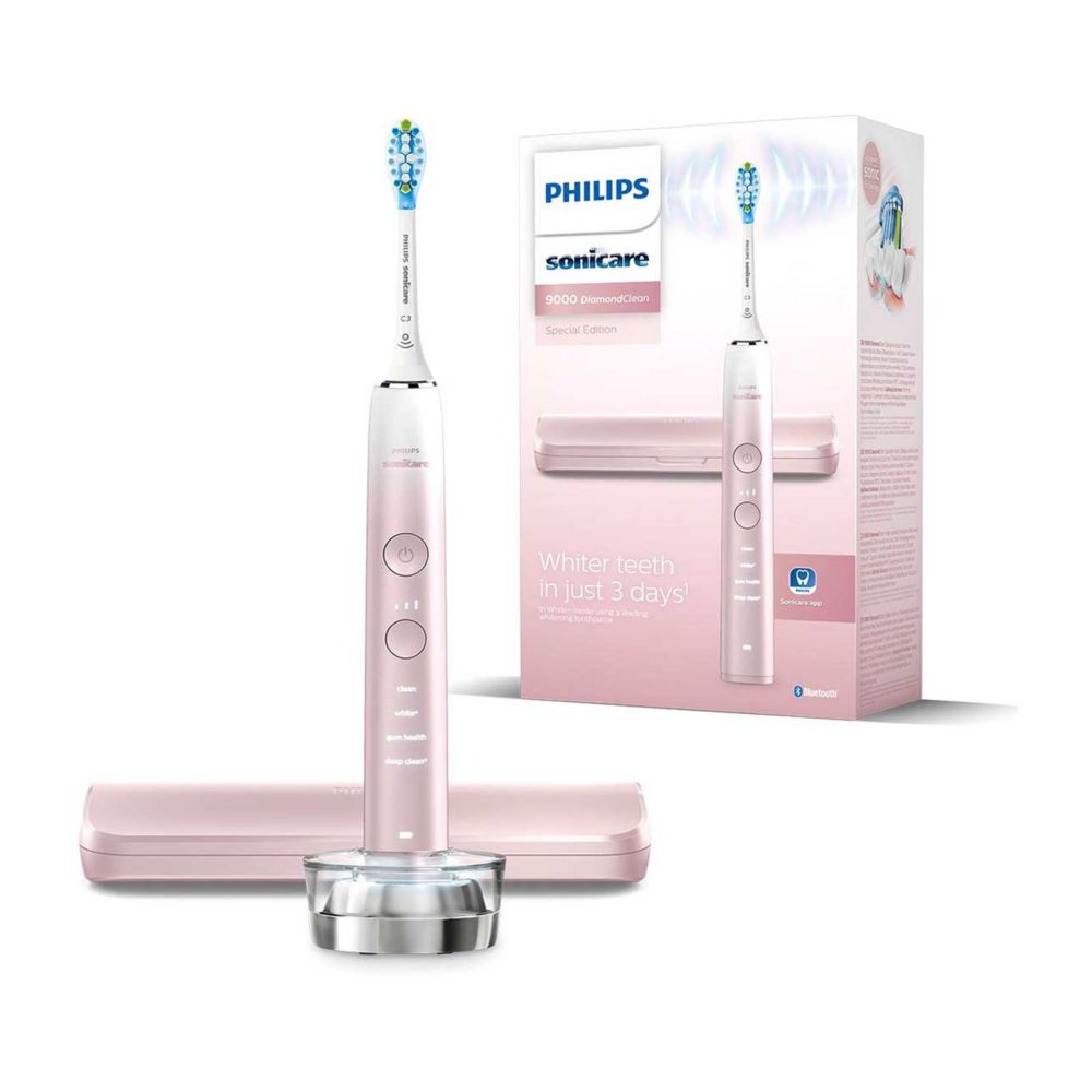 Philips Sonicare Electric Toothbrush DiamondClean 9000 Pink Special Edition with Travel Case HX9911/84