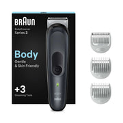 Braun Body Groomer 3, For Men - Black/Grey - BG3350