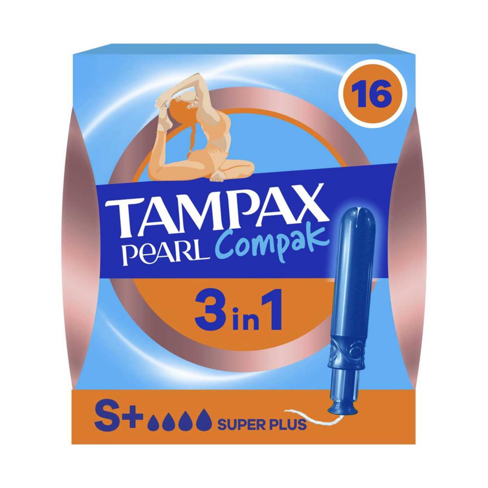 Tampax Pearl Compak Super Plus Tampons With Applicator x16