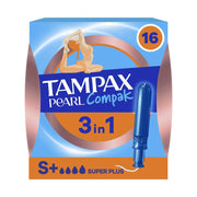 Tampax Pearl Compak Super Plus Tampons With Applicator x16
