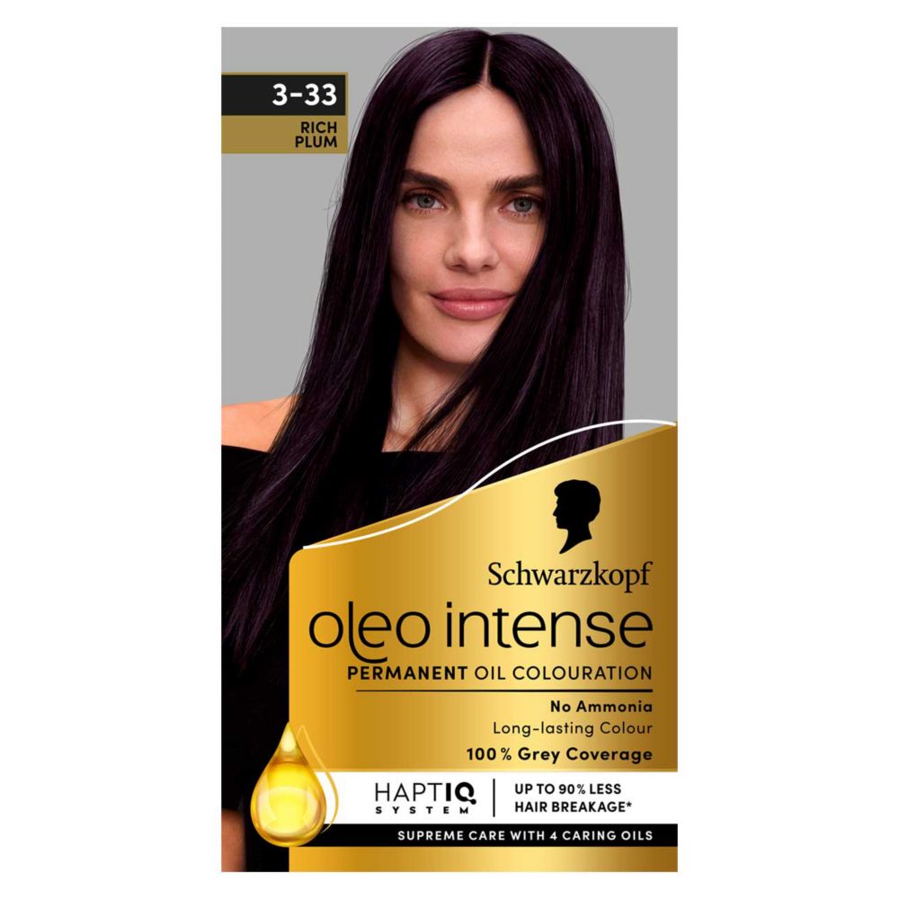 Schwarzkopf Oleo Intense Permanent Oil Colour 3-33 Rich Plum Hair Dye