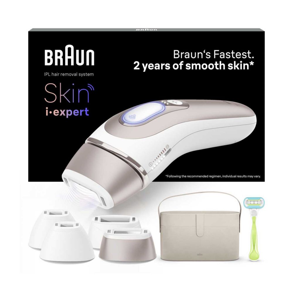 Braun Skin i·expert, Smart IPL Hair Removal System With Connected App & 4 Attachment Caps - PL7387
