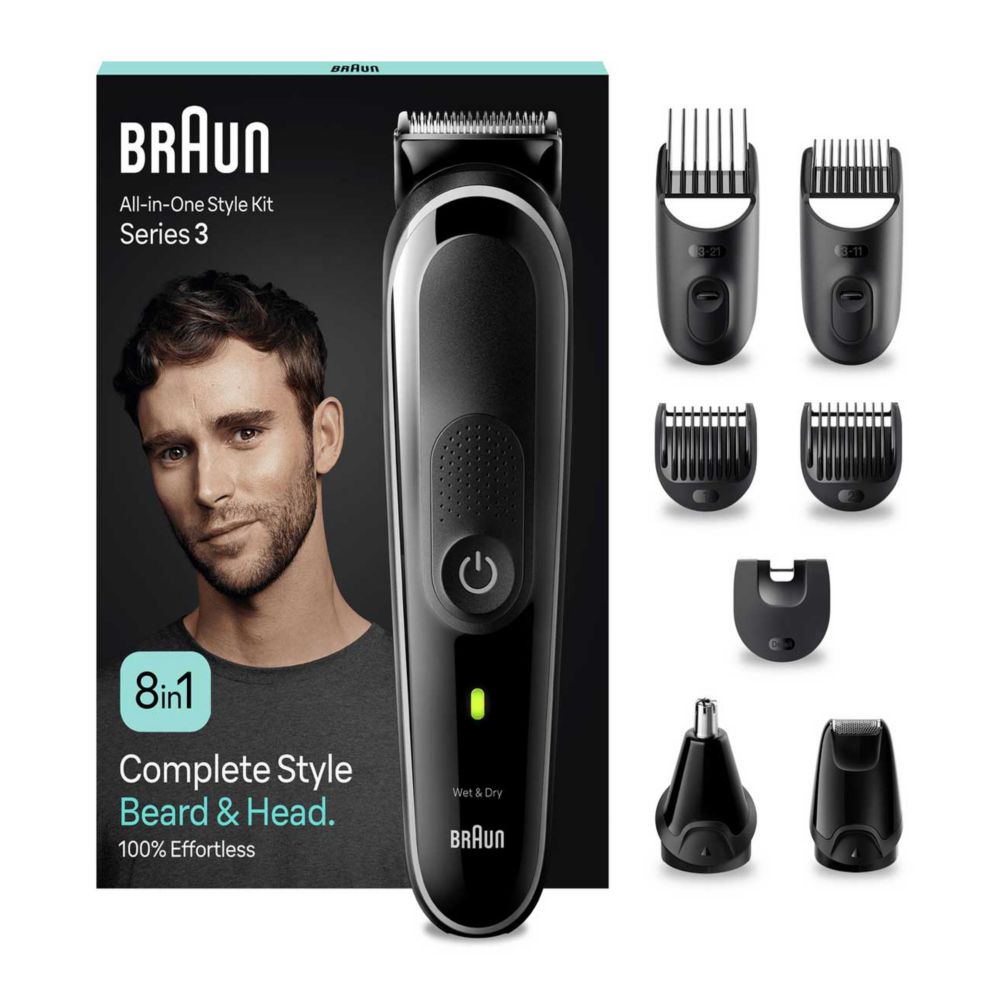 Braun All-In-One Style Kit Series 3 MGK3440, 8-in-1 Everyday Grooming Kit For Men