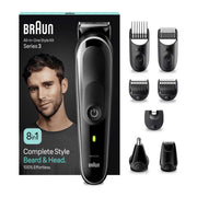 Braun All-In-One Style Kit Series 3 MGK3440, 8-in-1 Everyday Grooming Kit For Men