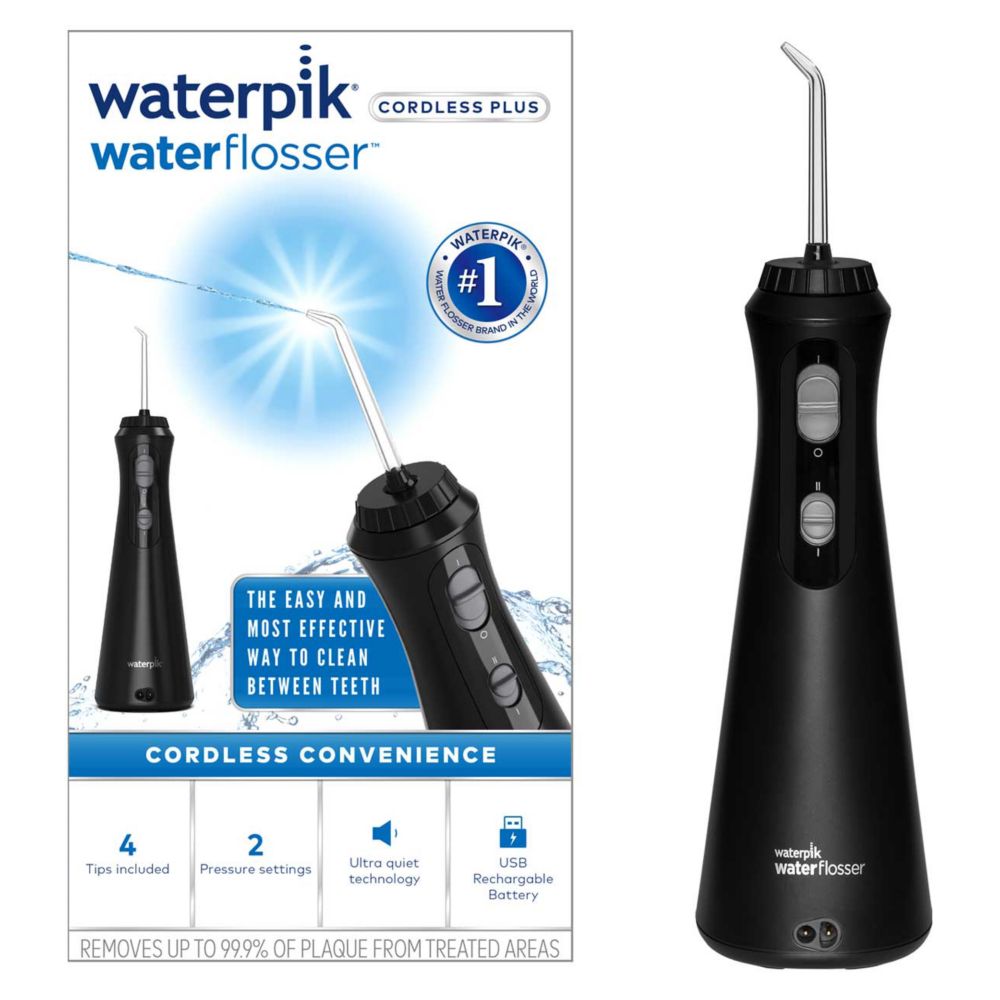 Waterpik Cordless Plus Water Flosser, Water Floss for Teeth,  WP-492UK Black
