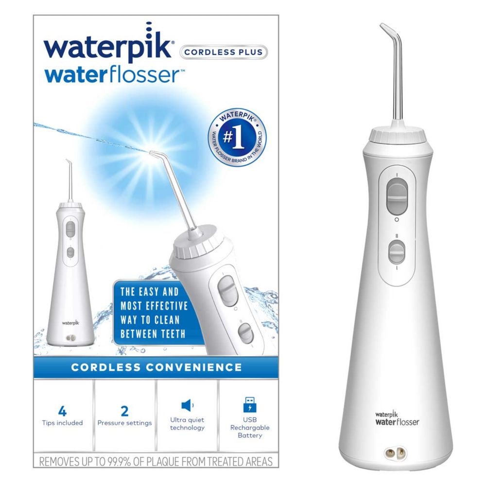 Waterpik Cordless Plus Water Flosser, Water Floss for Teeth, WP-490UK White