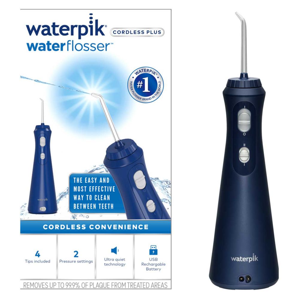 Waterpik Cordless Plus Water Flosser, Water Floss for Teeth, WP-493UK  Blue