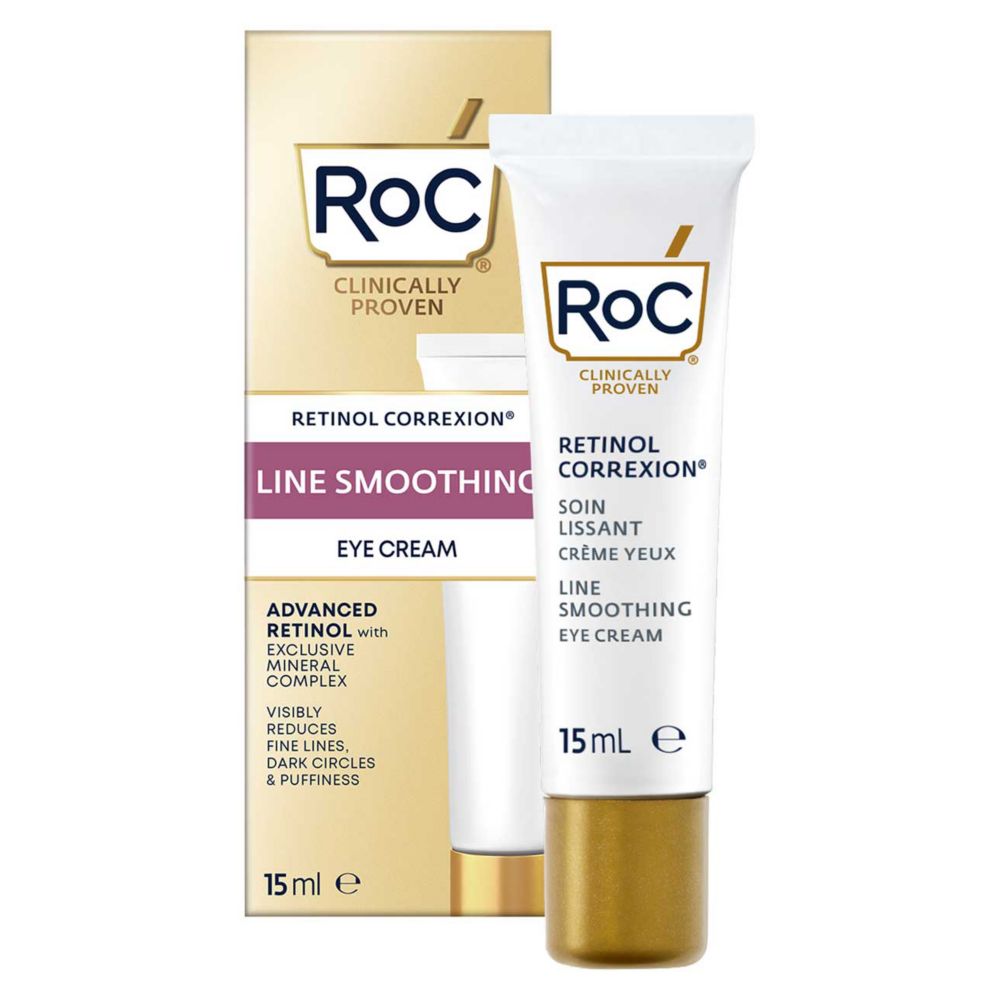 RoC Retinol Correxion Line Smoothing Eye Cream to Reduce Puffiness & Dark Circles,15ml