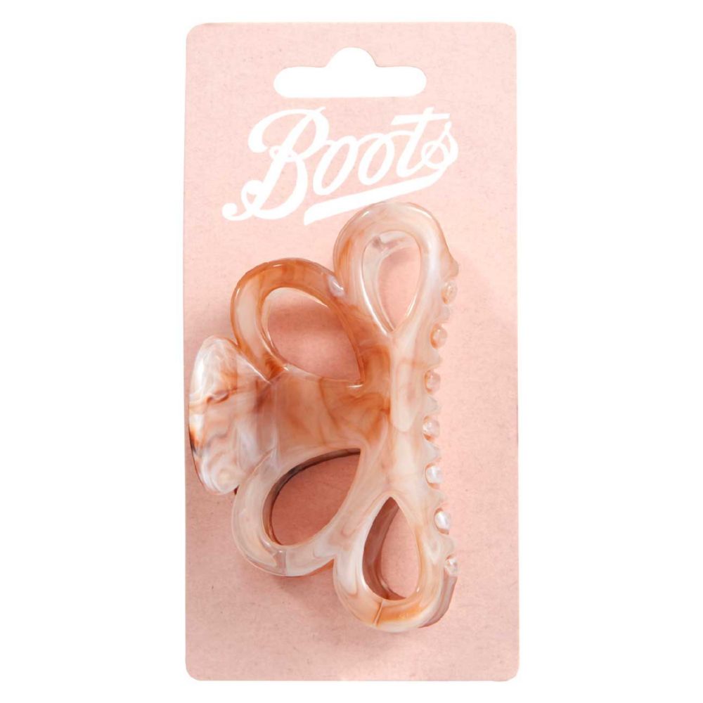 Boots Nude Marble Butterfly Jaw Clip