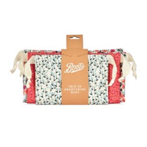 Boots trio of drawstring bags wildflower
