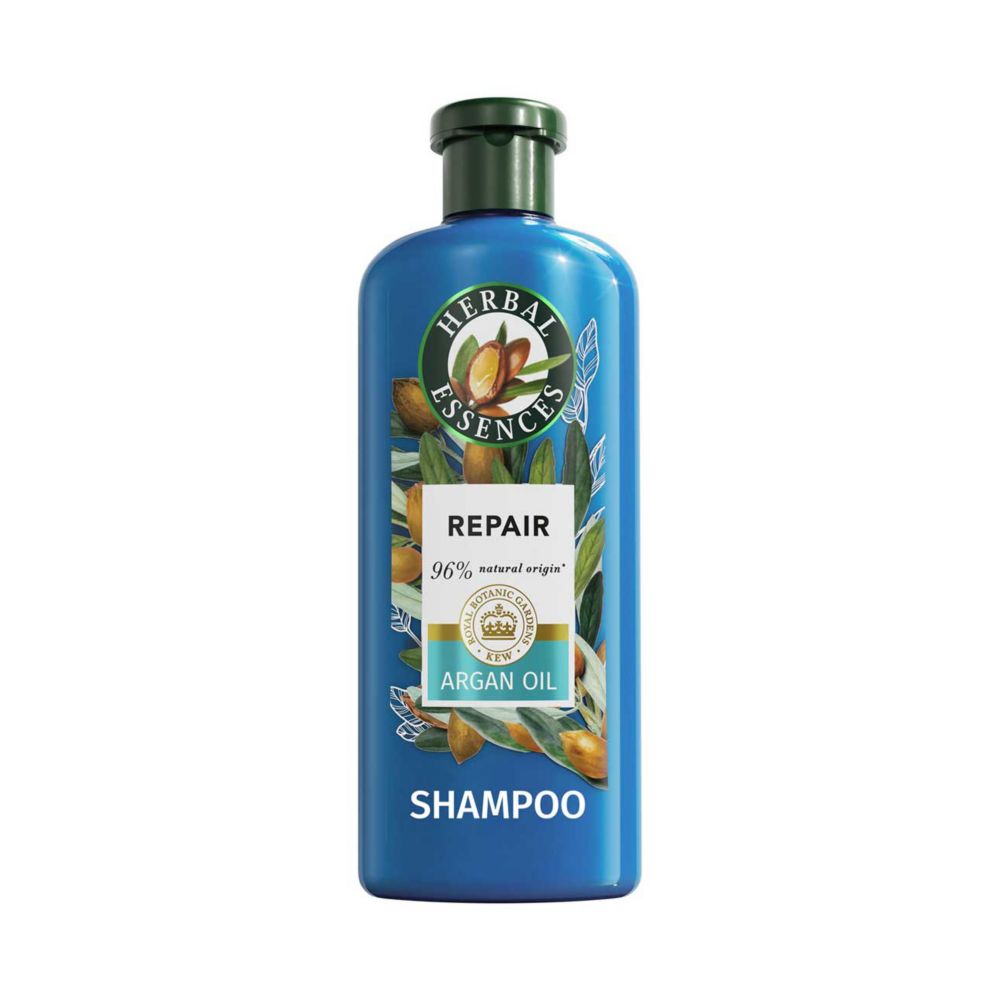 Herbal Essences Argan Oil Repair Shampoo 350ml to Nourish Damaged Hair, Silicone Free