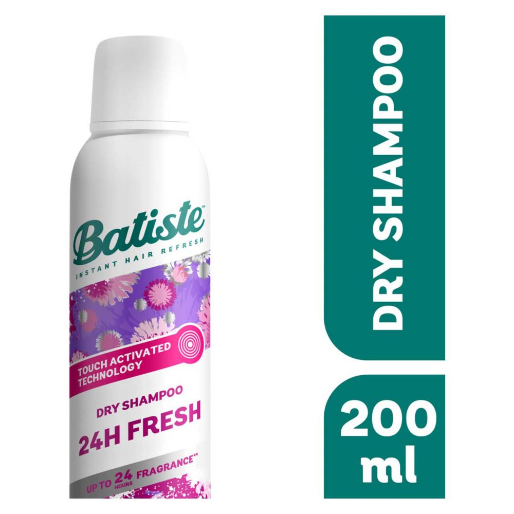 Batiste 24H Fresh Touch Activated Dry Shampoo, Dry Hair Shampoo 200ml
