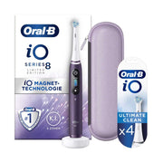 Oral-B iO8™ Electric Toothbrush Violet + iO™ Ultimate Clean White Replacement Electric Toothbrush Heads 4 Pack Bundle
