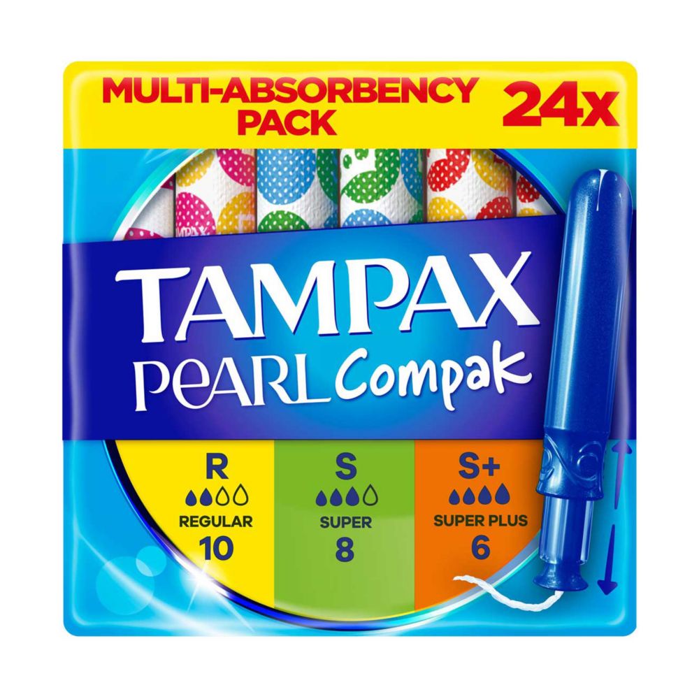 Tampax compak Tampons pearl multi reg, super & Super Plus. 24 Pack